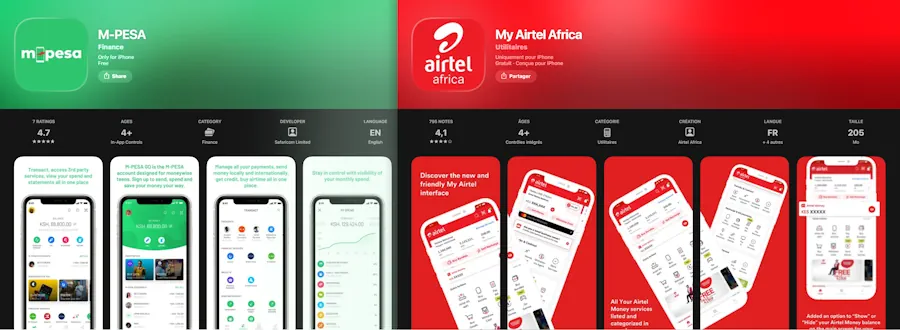 M-Pesa and Airtel Money Apps App Store Screenshot